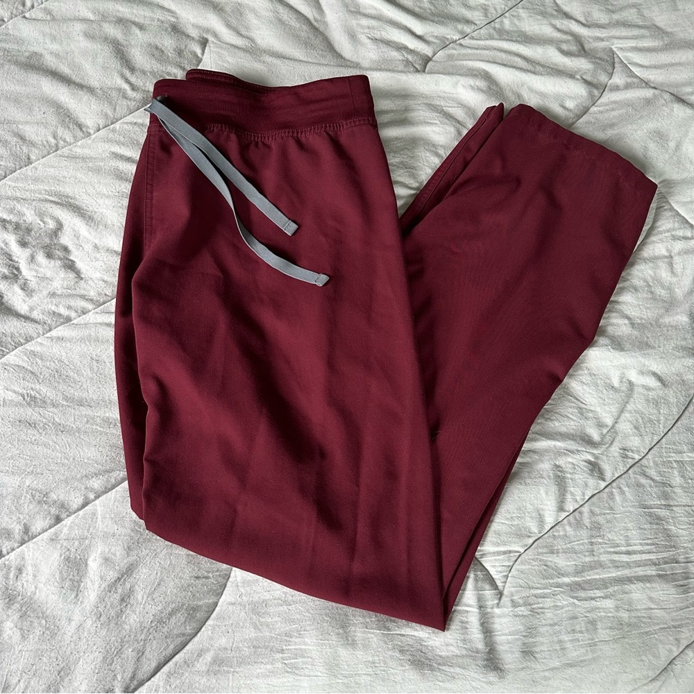 Figs Livingston scrub pants burgundy